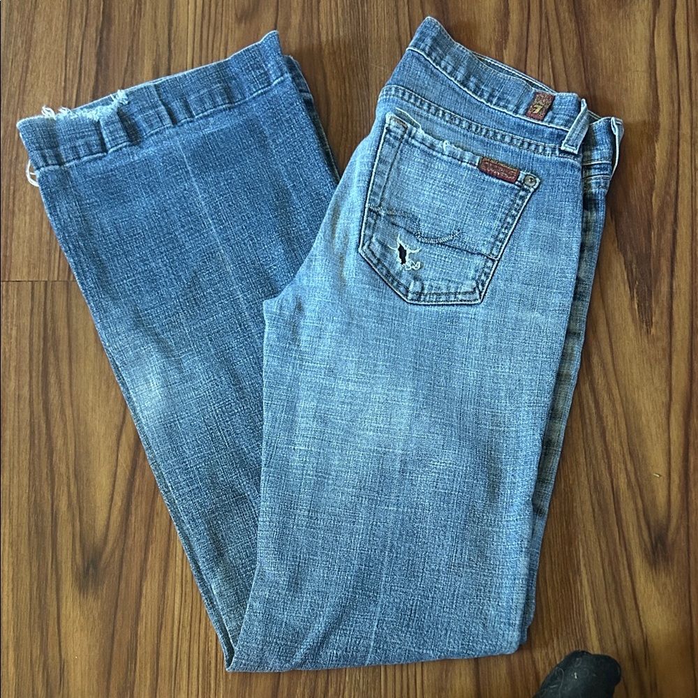 7 For All Mankind Light Blue Straight Jeans